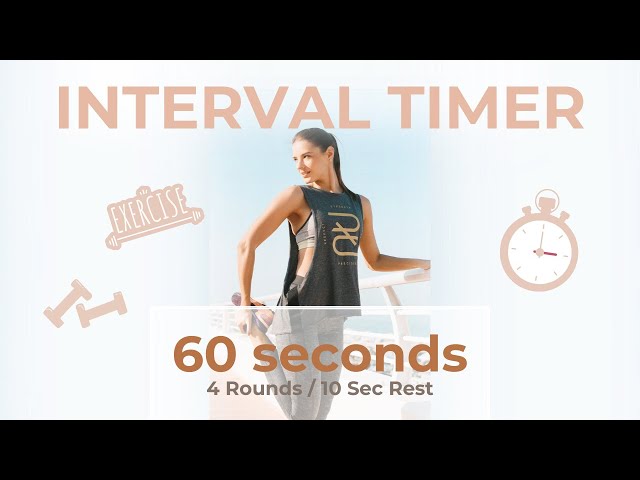 60 Second Interval Timer | 4 Rounds, 10 Sec Rests | Workout and Fitness Timer Countdown | Beeps Only