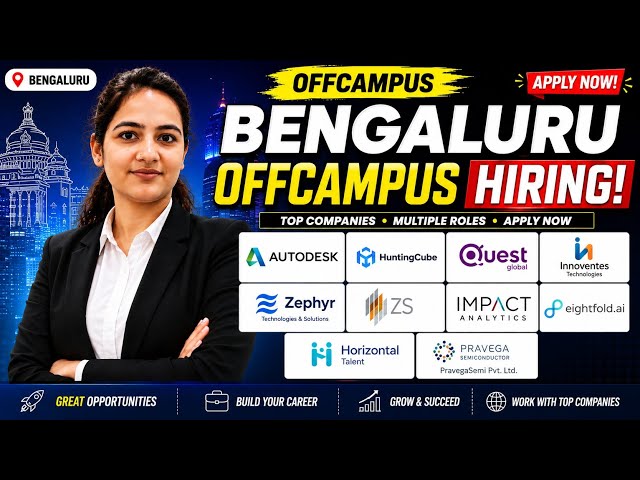Bengaluru Mega Hiring 2026 | Eightfold AI, Autodesk, ZS, AI Jobs, Software Engineer & Internships