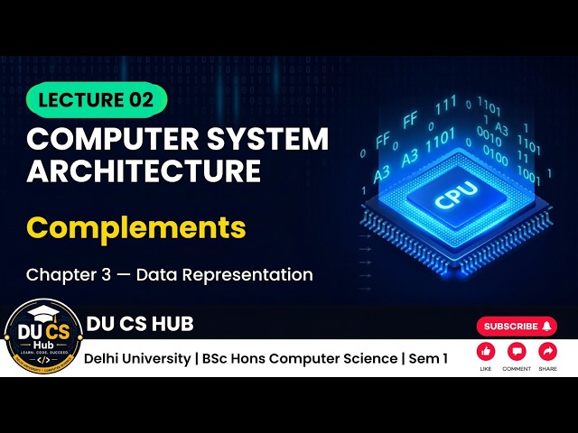 Complements in Data Representation  Lecture 02  Computer System Architecture  BSc Hons CS  Universit