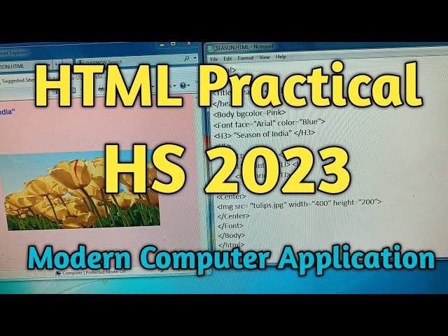 HS 2023 - HTML Practical - HS 2017 Computer Application WBCHSE