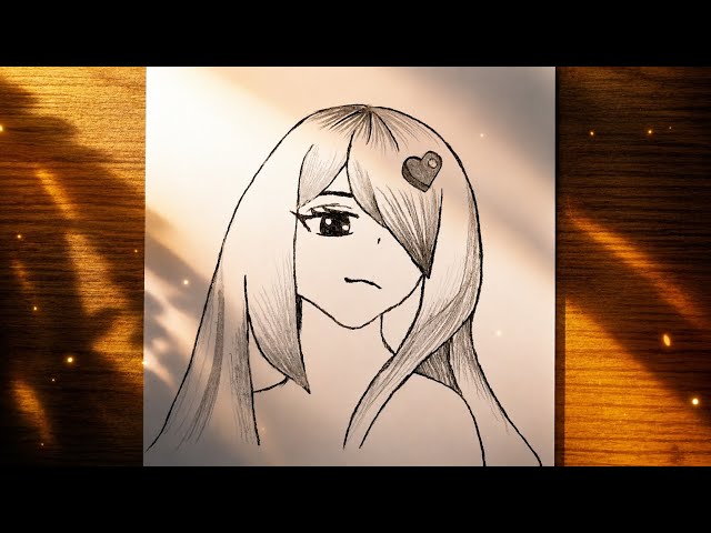 🎨 Easy Anime Girl Drawing Tutorial | Beautiful Pencil Sketch Step by Step