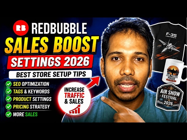 Redbubble Sales বাড়ানোর সেরা Settings 2026 | SEO, Store Setup & POD Tips #redbubble
