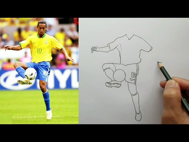 How  to Draw Ronaldinho VS Football // Step_by_Step Drawing Tutorial