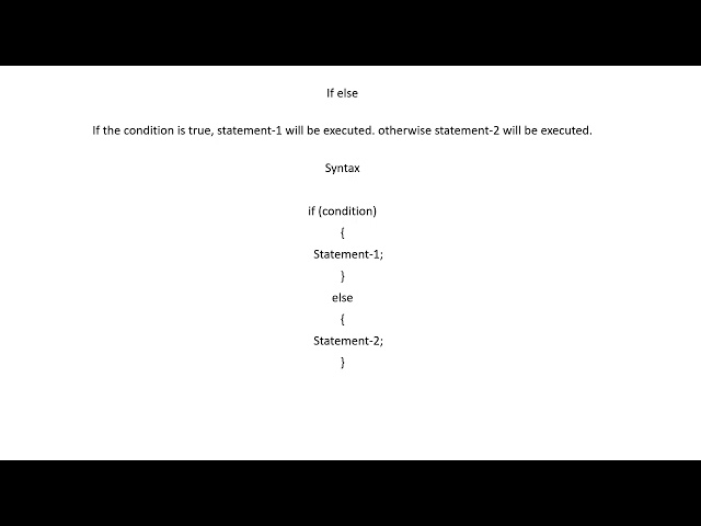 if else in c