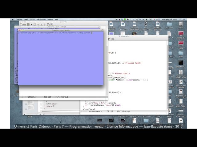 Cours programmation socket (réseau) n°6 p.1 -  UDP en langage C