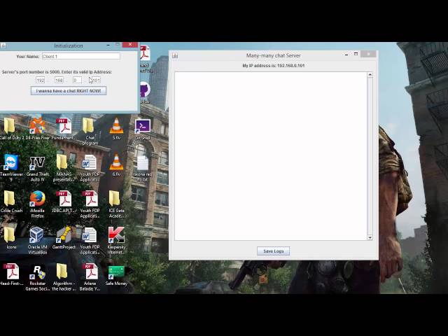 Many-Many Chat Application using Java Sockets