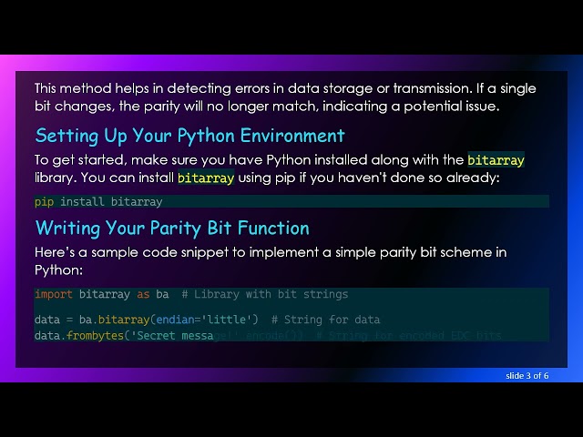 Implementing a Simple Parity Bit Scheme in Python