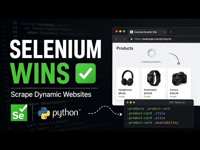 Python Selenium Tutorial | CSS Selectors + Dynamic Web Scraping Explained