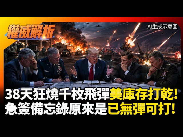 停火談判桌下仍在開火！38天狂燒千枚飛彈庫存打到2030補不回 稀土卡脖子訓練喊停 美軍彈盡才是急著簽備忘錄的真相#環球大戰線 #寰宇新聞