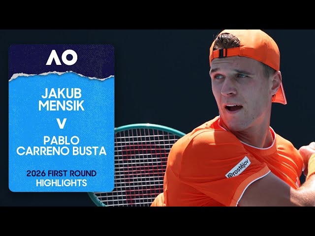 Jakub Mensik v Pablo Carreno Busta Highlights | Australian Open 2026 First Round