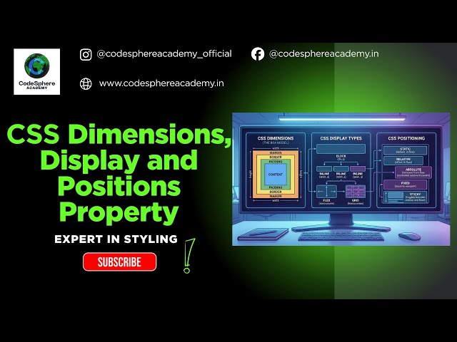 Session 3 : CSS Layout Mastery: Dimensions, Display & Position Explained (Complete Guide)