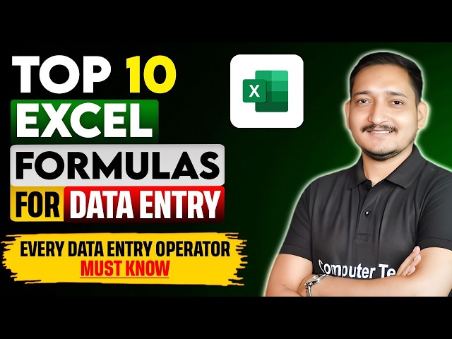 Top 10 Excel Formulas for Data Entry | Data Entry Tips for Computer Operator | Computer Tech Academy