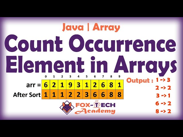 Count occurrence of every element in arrays || Java || Arrays || Count element || Fox Tech Academy