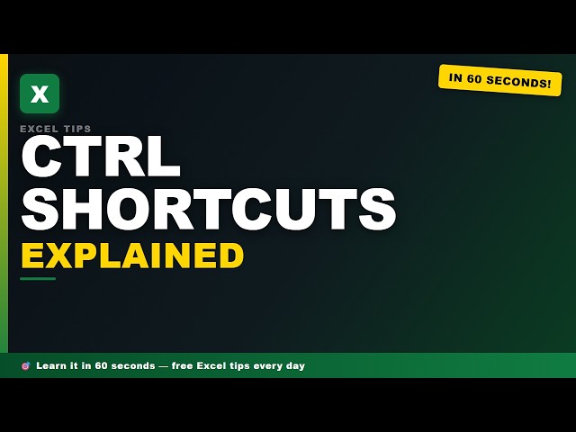 10 Ctrl Shortcuts That Change Excel Forever (2024)