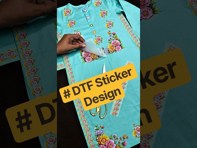 Plain Kurti Into Designer Look With DTF Stickers |Heat Transfer Stickers Lagane Ka Tarika#ytshorts