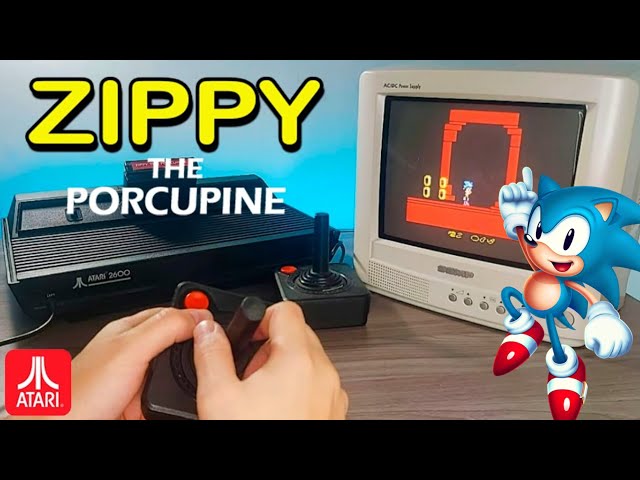 Sonic the Hedgehog (Zippy the Porcupine) - Atari 2600 S Gameplay - CRT