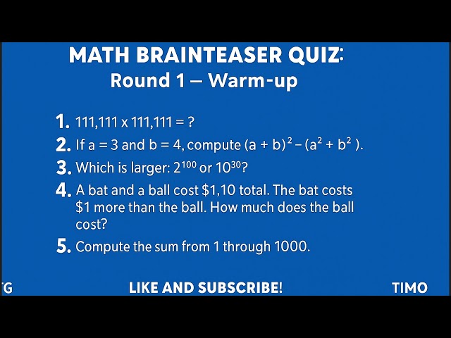 Math Brain Teaser - Quiz – Relax Mode - Instrumentals 💤