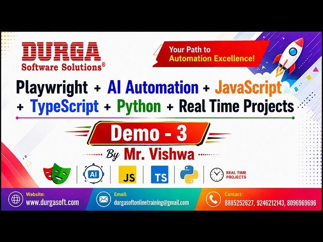 Playwright + AI Automation + JavaScript + TypeScript + Python tutorials || Demo - 3 || by Mr. Vishwa