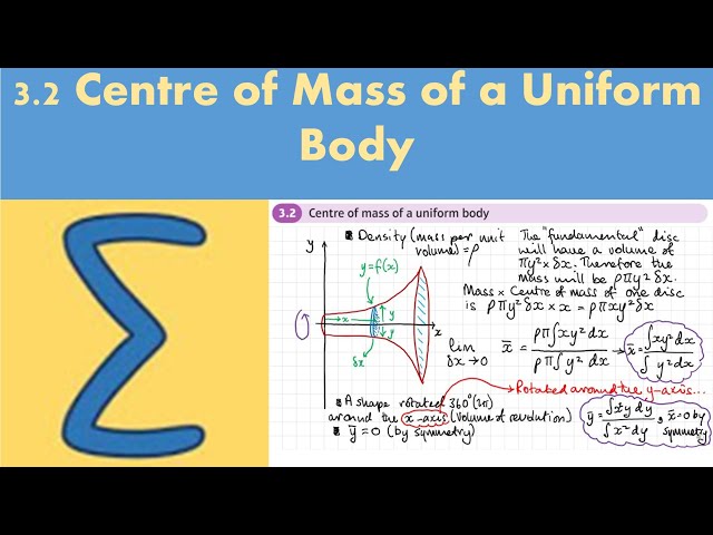 3.2 Centre of mass of a uniform body (Further Mechanics 2 - Chapter 3)