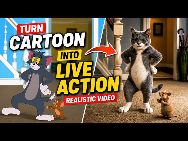 Turn Cartoon Into Live Action –Real Life AI Video Tutorial | Realistic Cartoon Video