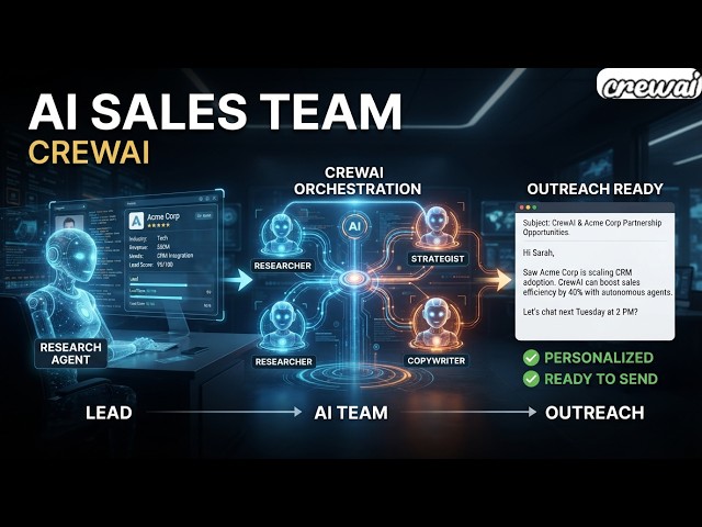 #38 Build a Multi-Agent AI Sales Team with CrewAI | Real-World Outreach Automation