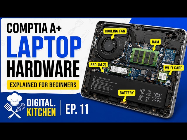 CompTIA A+ Laptop Hardware Explained for Beginners | RAM, SSD, Battery, Cooling & Ports