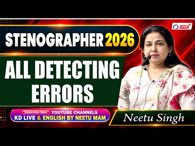 SSC Stenographer 2026 | All Detecting Errors | By Neetu Ma'am