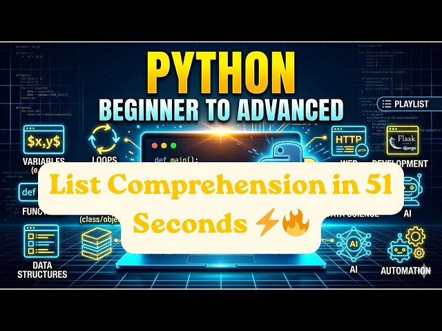 List Comprehension in 51 Seconds ⚡🔥 | Python Shortcut Trick! #coding #python #programming #list