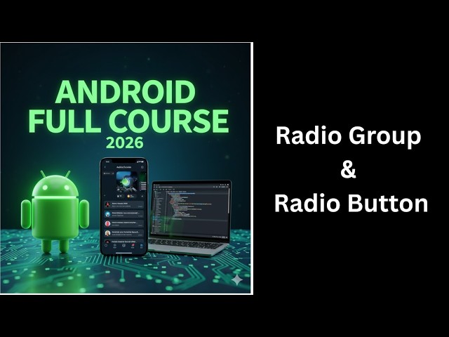 (444)Android RadioGroup & RadioButton Tutorial | Android Studio with Kotlin| Complete Android Course