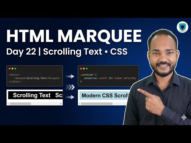 HTML Marquee Tag Explained | Scrolling Text & Modern CSS Alternative | HTML Full Course (Hindi)