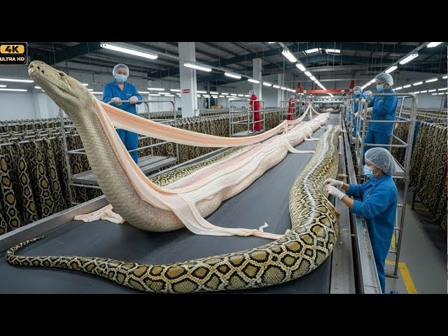 World’s Biggest Snake Skin Factory | From Python to Premium Fashion/@NextEraProcessingZone