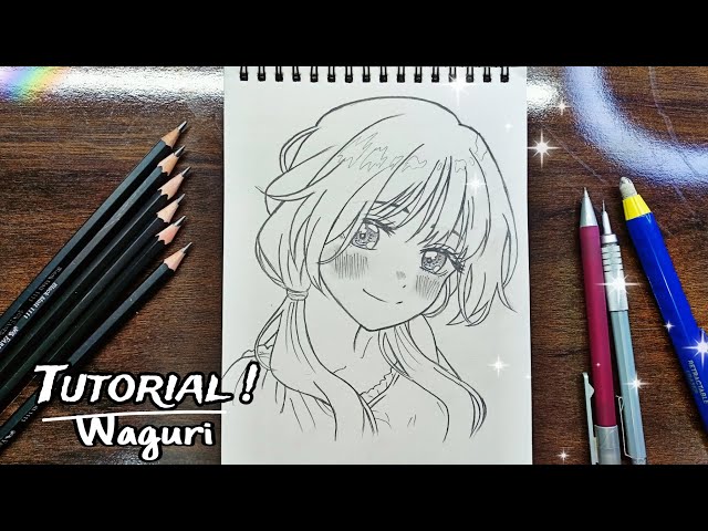 How to draw WAGURI KAORUKO easy step by step full sketch | TUTORIAL !