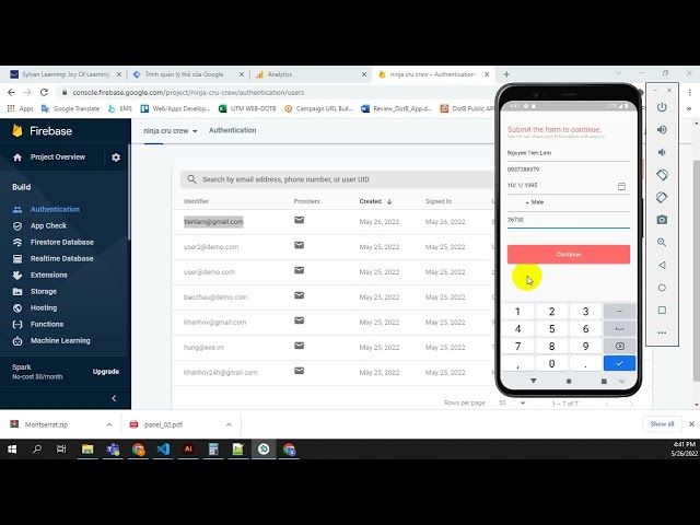 Test Demo Create Sign Up in Firebase Authentication by Flutter