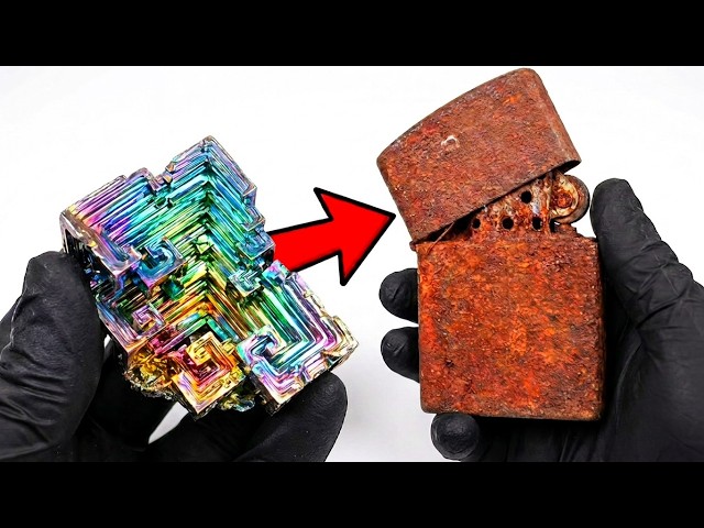 I Covered a Rusty Lighter in Bismuth Crystals