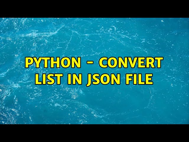 Python - convert list in json file