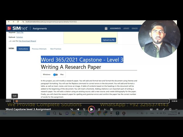 Word 365/2021 Capstone - Level 3 Writing A Research Paper | Word 365/2024 Capstone level 1