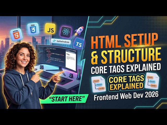 HTML Setup & Document Structure | HTML Core Tags | Frontend Course 2026 | Farman Tech Academy