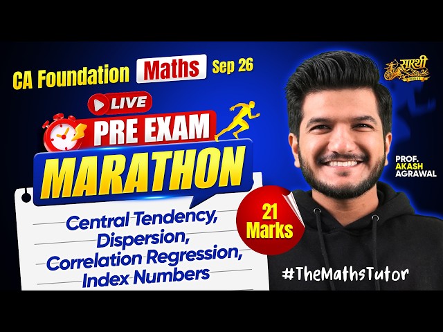 Statistics 21 marks  | Pre Exam Marathon CA Foundation September 2026 Maths | Akash Agrawal