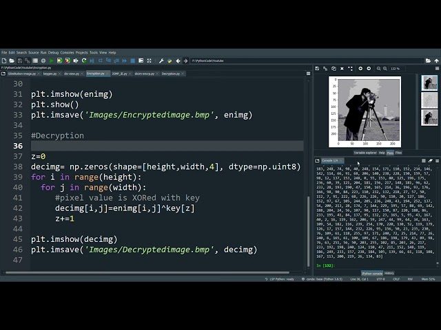 Chaotic based image encryption - Part 1 || substitution || python