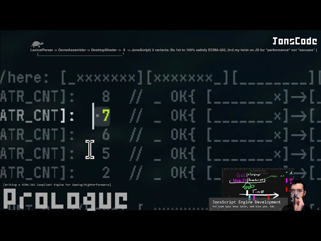 Working on Lexical analyzer - block scope based (175.).. Then back to VideoGame & JS dev 🤷‍♂️