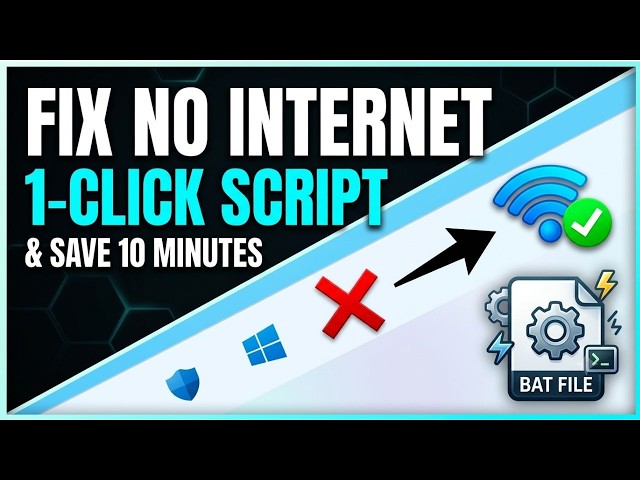 FIX: Network Connected But No Internet Access on Windows 11/10 (1-Click CMD Script)