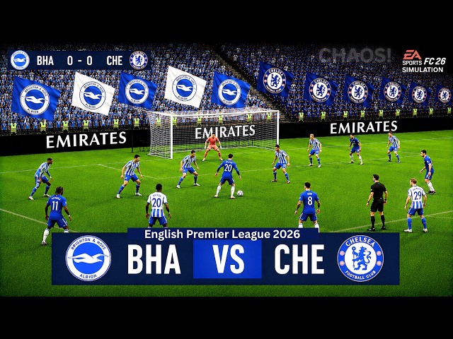 30 Aug, 2026 | Brighton vs Chelsea | Premier League 2026 | EPL 2026-2027 | FC26 4K60FPS Simulation |