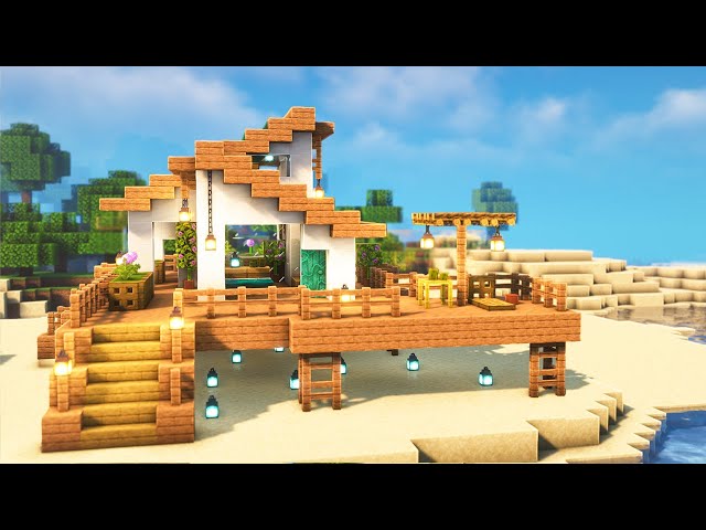 How to Build a Beach House in Minecraft! (REMASTERED)