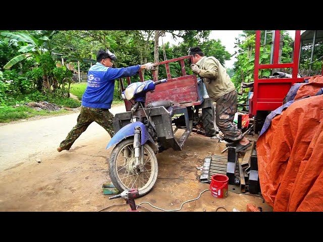 Restoring a severely damaged three-wheeled vehicle that requires continuous repairs.