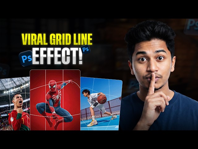 Viral Grid Line Effect Photoshop Tutorial | Trending Design 2026