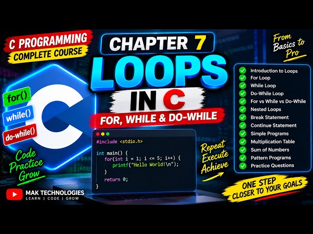 🔥 C Programming Chapter 7 – Loops in C Programming