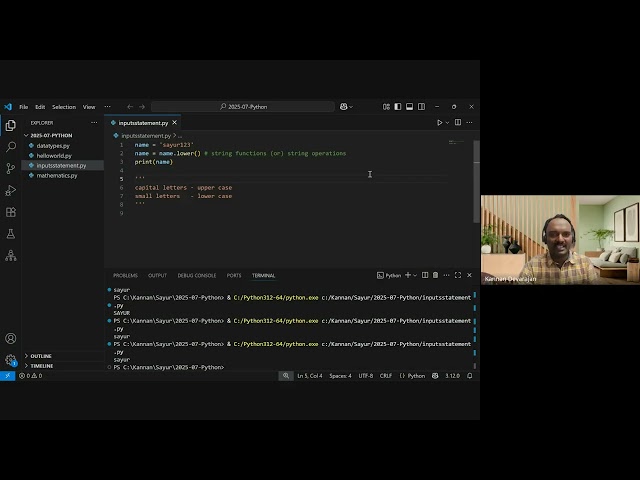 Python - Introduction to string operations (in Tamil)