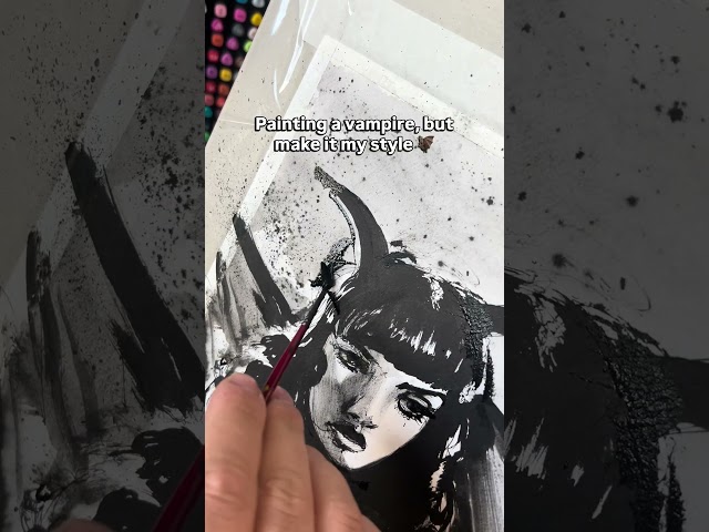 Painting a vampire but in my style 🦇 #art