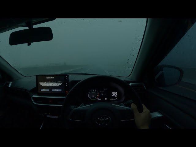Driving in heavy rain out of town - relaxation to relieve stress
