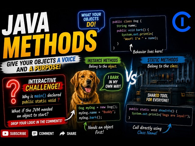 Static vs Instance Methods Explained (Stop Making This Java Mistake!) 🛠️🐕